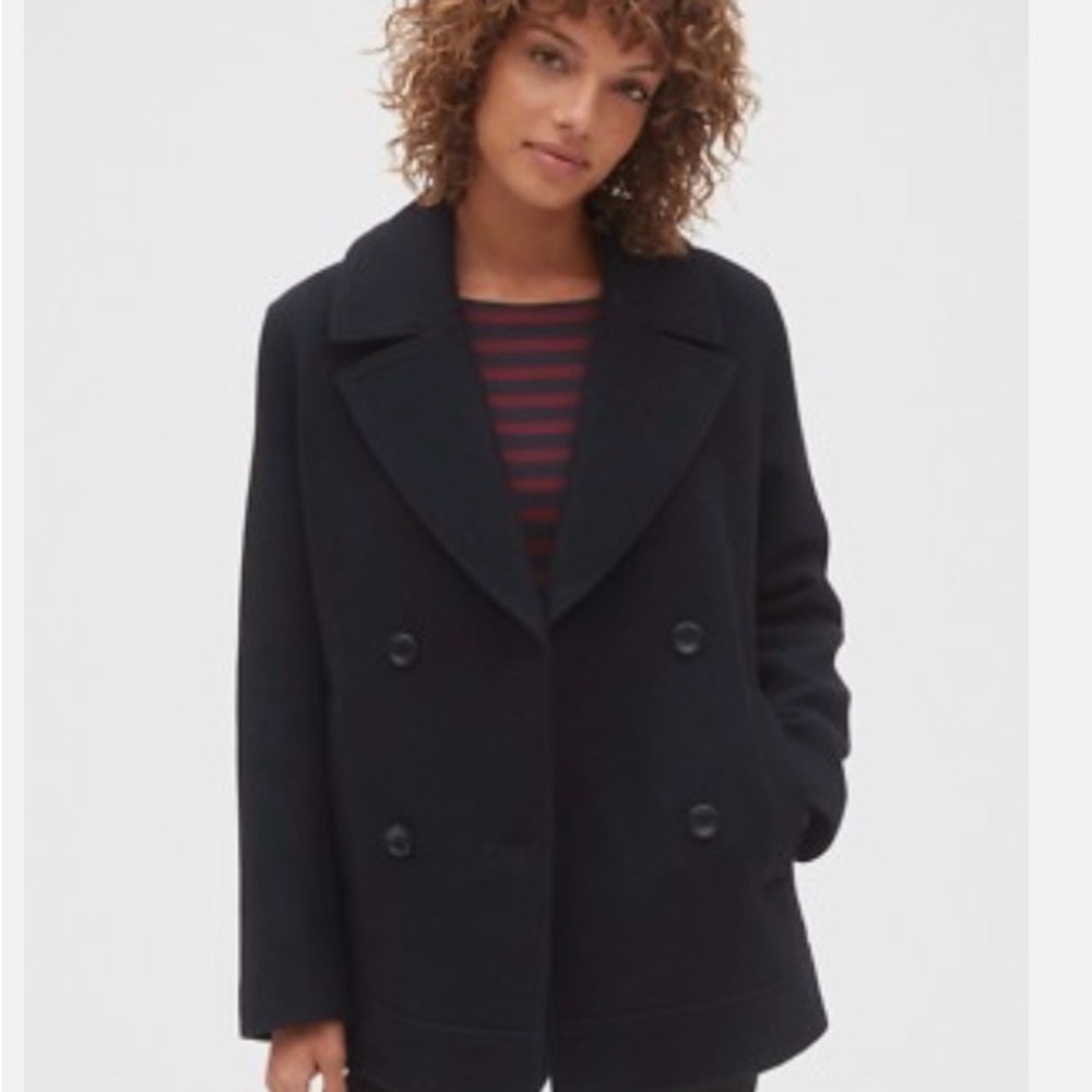 GAP Women's Classic Black Pea Coat